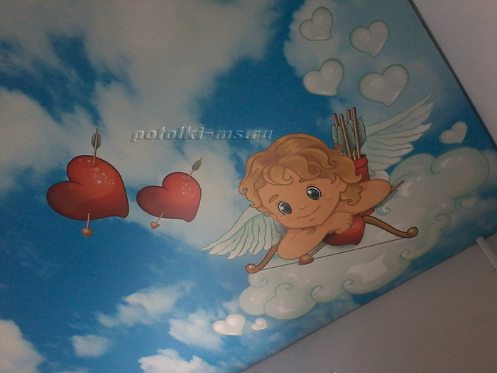 Натяжной потолок фотопечать ангел